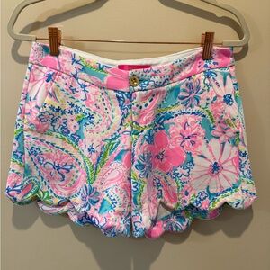 Lilly Pulitzer Pink and Blue Floral High Waist Shorts
